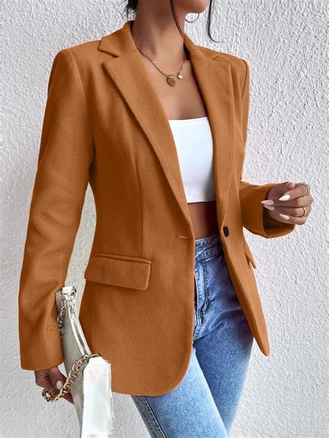 Shein Frenchy Blazers Coleira De Lapela Detalhe Da Aba O Nico