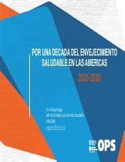 Envejecimiento Saludable Pdf Por Una Decada Del Envejecimiento