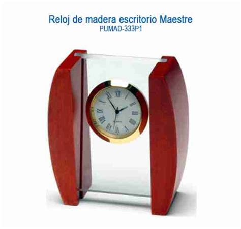 Reloj de madera escritorio maestre Publimarkca Artículos Promocionales