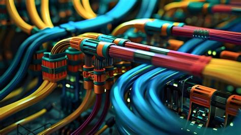 Premium Photo | Detailed diagram of intricate fiber optic cable system ...