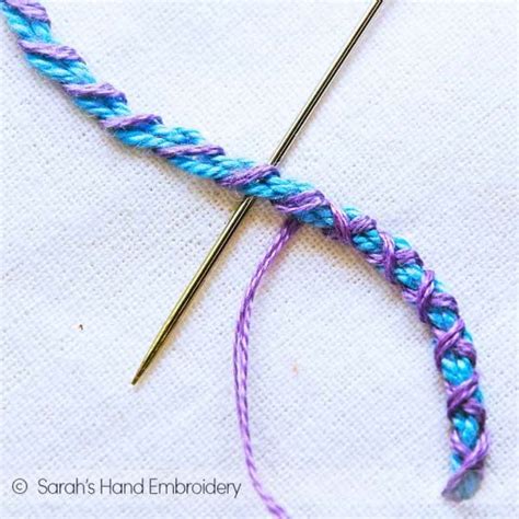 How To Do The Double Whipped Chain Stitch Sarah S Hand Embroidery