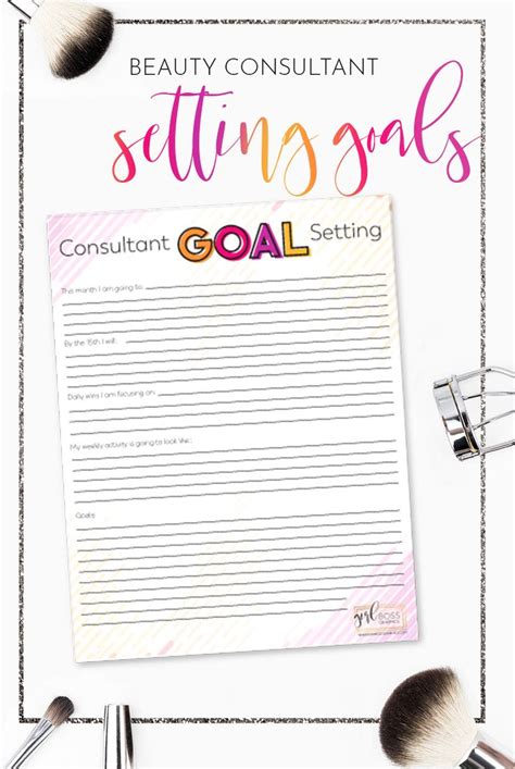 Goal Setting For Mary Kay Consultants Printable Consultant Goal