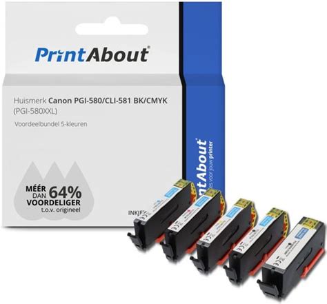 Printabout Huismerk Inktcartridge Pgi Cli Bk Cmyk Pgi Xxl