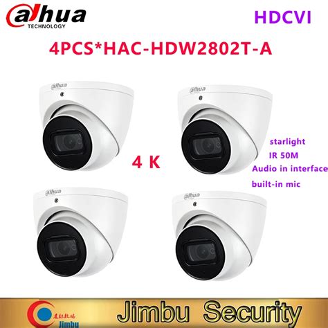 Dahua Cam Ra De Surveillance Hdcvi K Pi Ces Hac Hdw T A Avec