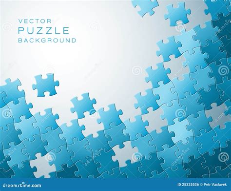 Vector Background Made From Blue Puzzle Pieces Stock Vector