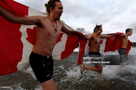 January 1 People Run Into Lake Ontario During The Courage Polar Bear