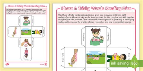 Phase 4 Tricky Word Dice Teacher Made Twinkl