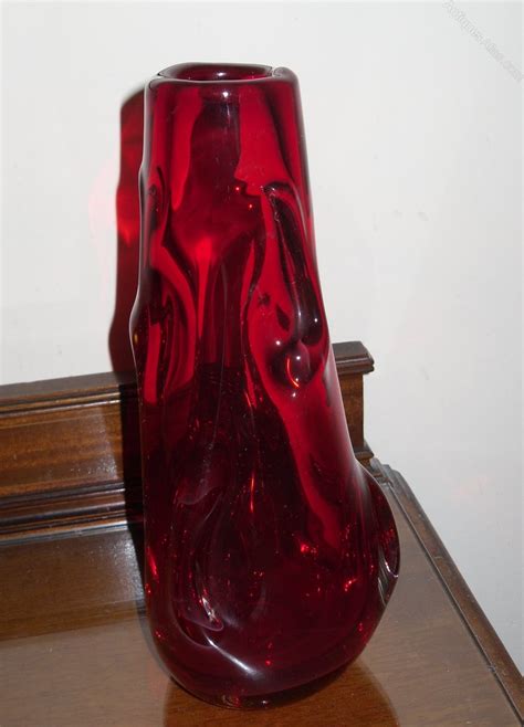 Antiques Atlas Whitefriars Ruby Knobbly Glass Vase