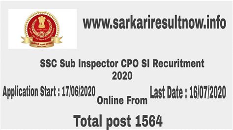 Ssc Cpo Si Recruitment Online From Youtube