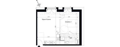 Plan Appartement T2 De 43 88 M² Neuf à Pontoise Résidence « Coeur Rosa