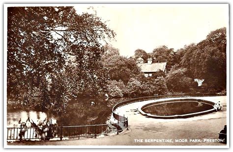 The Serpentine Moor Park Preston Sepia Postcard Rp Ppc Flickr