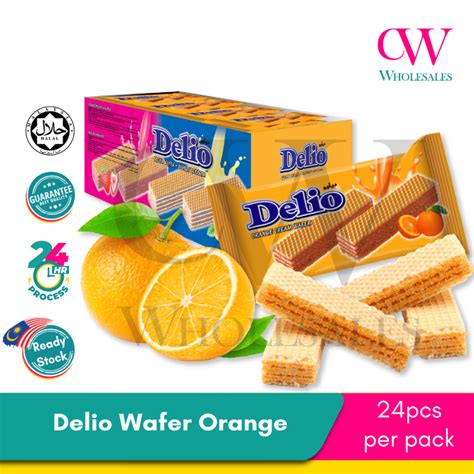 Delio Wafer Delio Cream Wafer Delio Orange Cream Wafer 16g X 24pcs Lazada