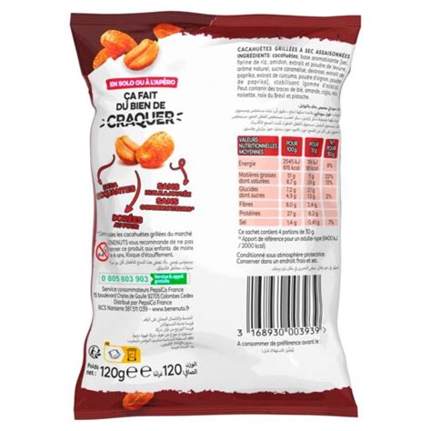 Cacahuètes grillées à sec BENENUTS le sachet de 120g à Prix Carrefour