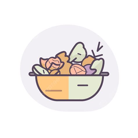 Healthy Food Icon In A Bowl Vector Potpourri Lineal Icon Flat Icon