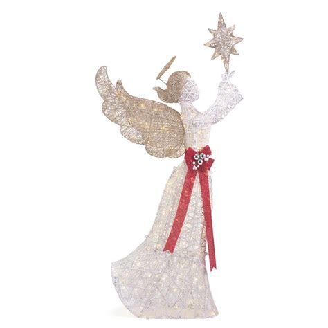 Home Accents Holiday 72 In Christmas Warm White LED White PVC Angel