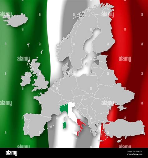 Map of Europe - Italy Stock Photo - Alamy