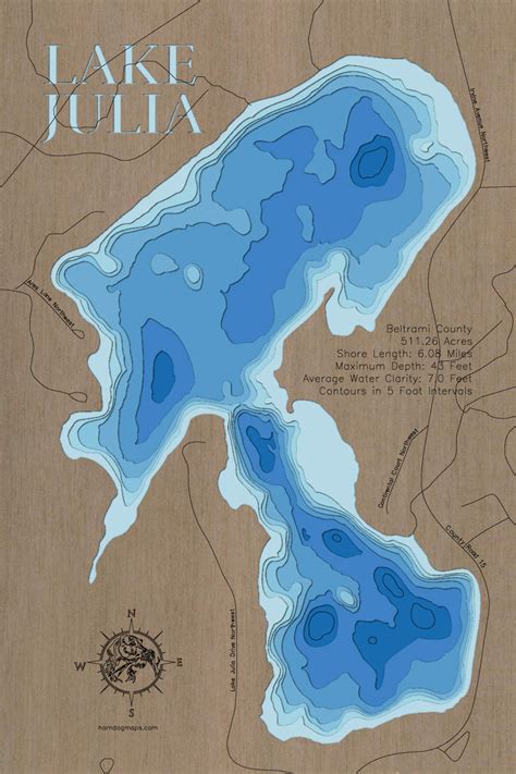 Lake Julia In Beltrami County Mn Horn Dog Maps