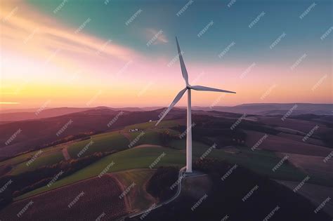 Premium Photo Wind Turbine Wind Power Farm At Sunset