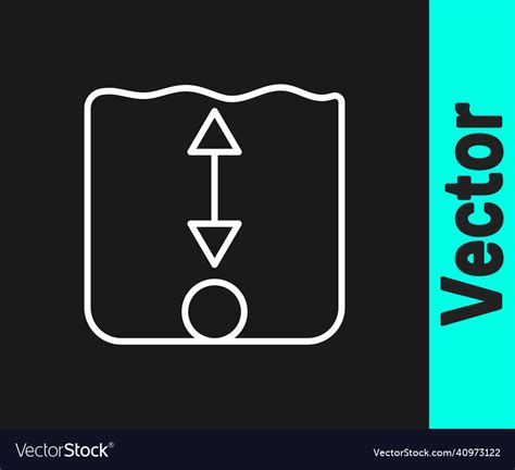 White Line Depth Measurement Icon Isolated Vector Image