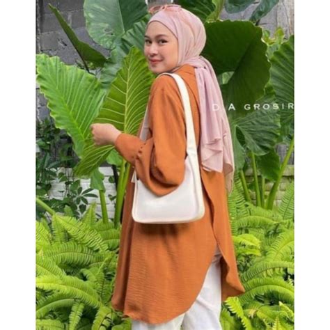 Jual Mina Blouse Crincle Atasan Cewek Crinkle Air Flow Blus Krinkle