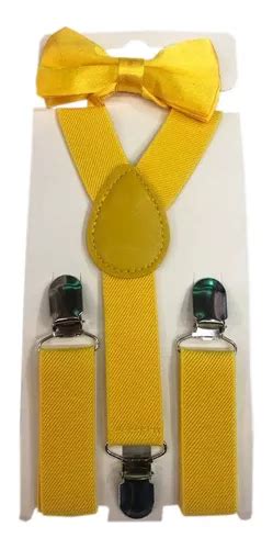 Kit Suspens Rio E Gravata Borboleta Amarelo Adulto Kits Frete Gr Tis