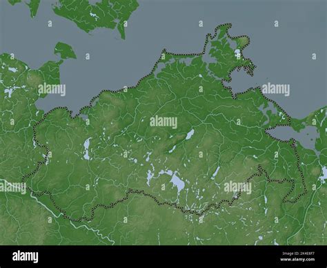 Mecklenburg Vorpommern State Of Germany Elevation Map Colored In Wiki