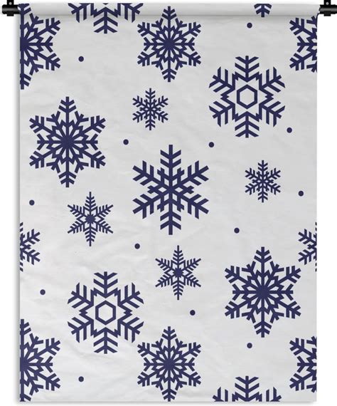 Wandkleed Wanddoek Sneeuwvlok Winter Patroon X Cm