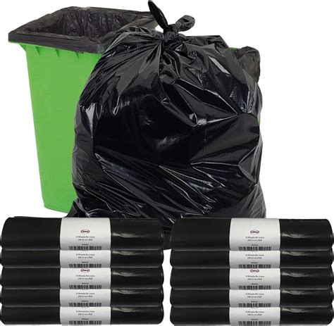 Abbey Black Wheelie Bin Liners L Capacity Refuse Sacks Heavy