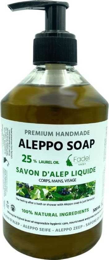 Green Fadel Aleppo Zeep Vloeibaar 25 Laurier Bol