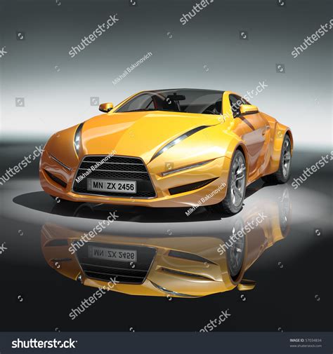 Yellow Sports Car Original Car Design Stock Illustration 57034834 ...