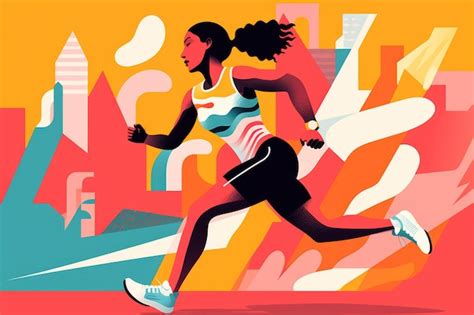 Premium Vector Colourful Abstract Design Of A Person Jogging Health