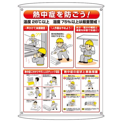 熱中症予防対策集合標識 309－17 【ミドリ安全】公式通販