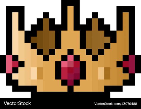 Pixel 8 bit royal crown - isolated Royalty Free Vector Image