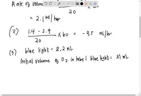 SOLVED Volume ML Tube Tube Green Control Blue Light Calculate Rate