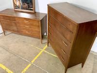 Broyhill Saga Dresser Set With Etched Mirror Midcentury Bedroom Sets