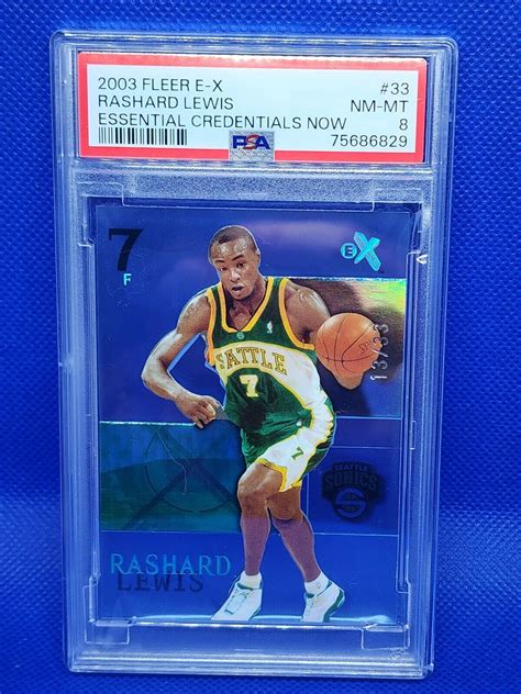 Fleer E X Essential Credentials Now Rashard Lewis Psa