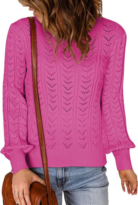 Dokotoo Women S Casual Crew Neck Long Sleeve Pullover Knit Sweaters