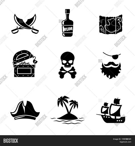 Pirates Icons Vector Vector And Photo Free Trial Bigstock