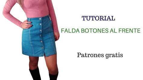 Diy Cómo Hacer Una Falda Con Botones Al Frente Corte Y Confección Youtube