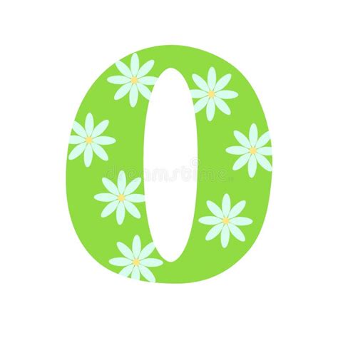 Capital Bright Green Decorated With Spring Flowers Hand Drawn Letter O