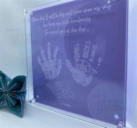 Engraved Baby Handprints Personalised Keepsake Creative Planet