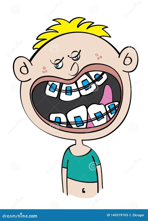 Cartoon Boy With Braces