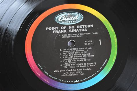 Frank Sinatra Point Of No Return Vinyl Lp Pop Music Vintage Etsy