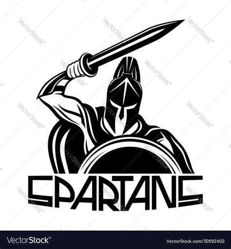 Spartan Sign With A Sword And Shield Royalty Free Vector