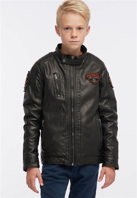 Petrol Industries Jacke Jungen Schwarz Größe 164 Lederjacke männer