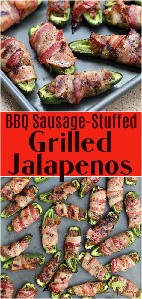 Bbq Sausage Stuffed Grilled Jalapenos Are Sweet And Tangy With Barbecue