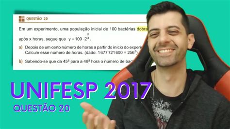 UNIFESP 2017 Q20 Em um experimento uma população inicial de 100