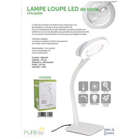 Lampe Led Loupe De Table Purelite Cfpl E