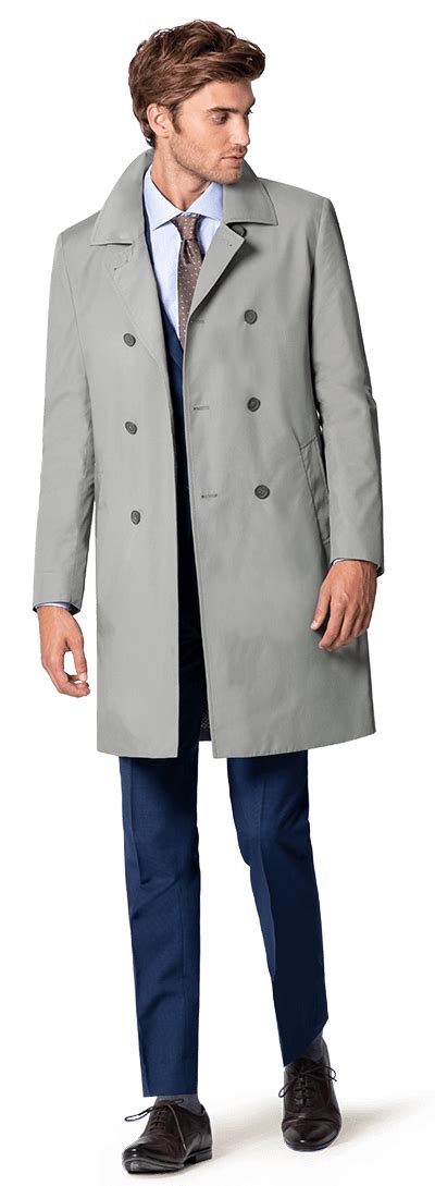 Graue Trechcoats Herren Design Trenchcoats Hockerty