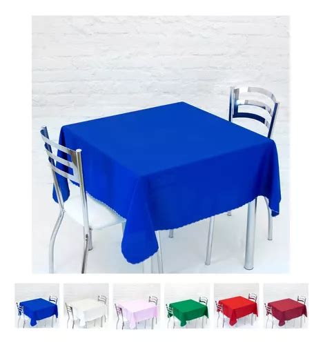 Toalha De Mesa Oxford Quadrada Lugares Lisa X Cor Azul